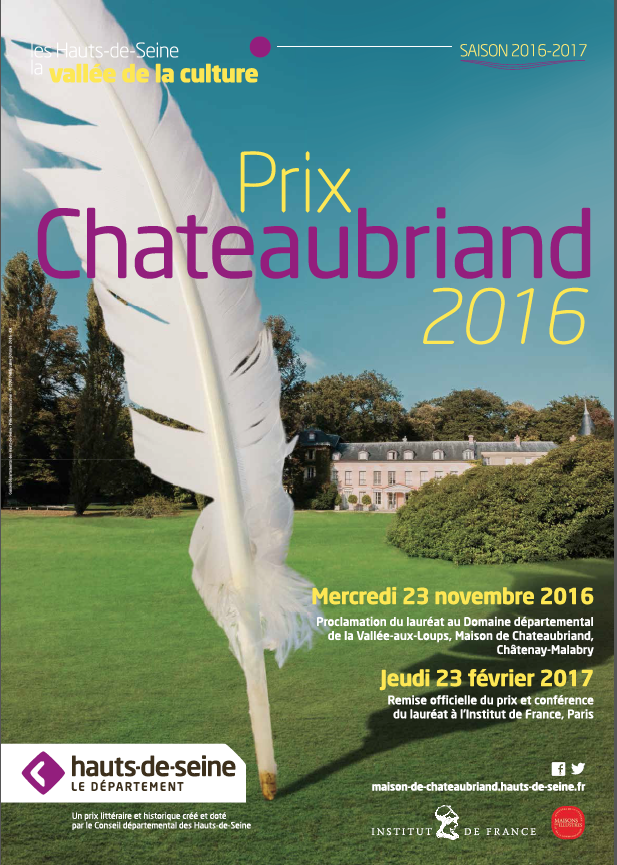 Le Prix Chateaubriand 2016 décerné mercredi 23 novembre (92)