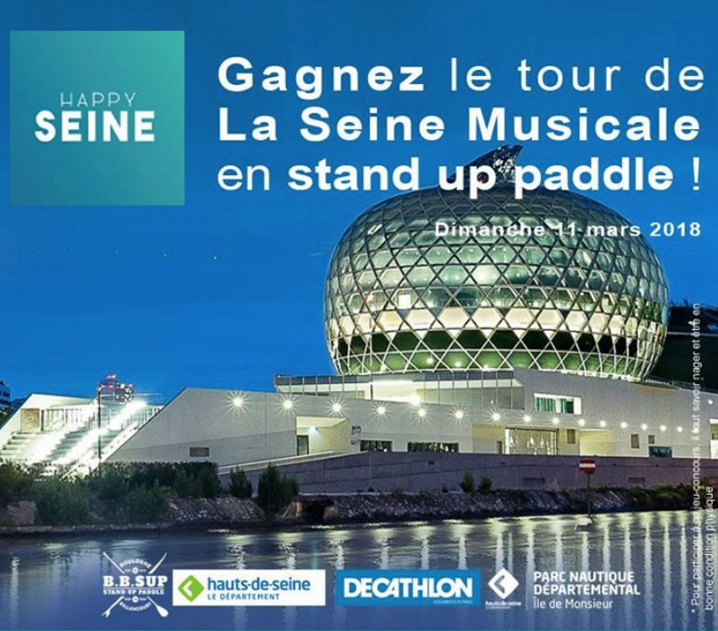 Jeu-Concours : Gagnez le tour de La Seine Musicale en stand paddle de B.B.SUP (92)