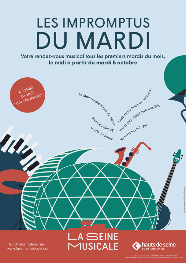 Jusqu’en juillet  « Les Impromptus » Concerts gratuits tous les mardis à La Seine Musicale (92)