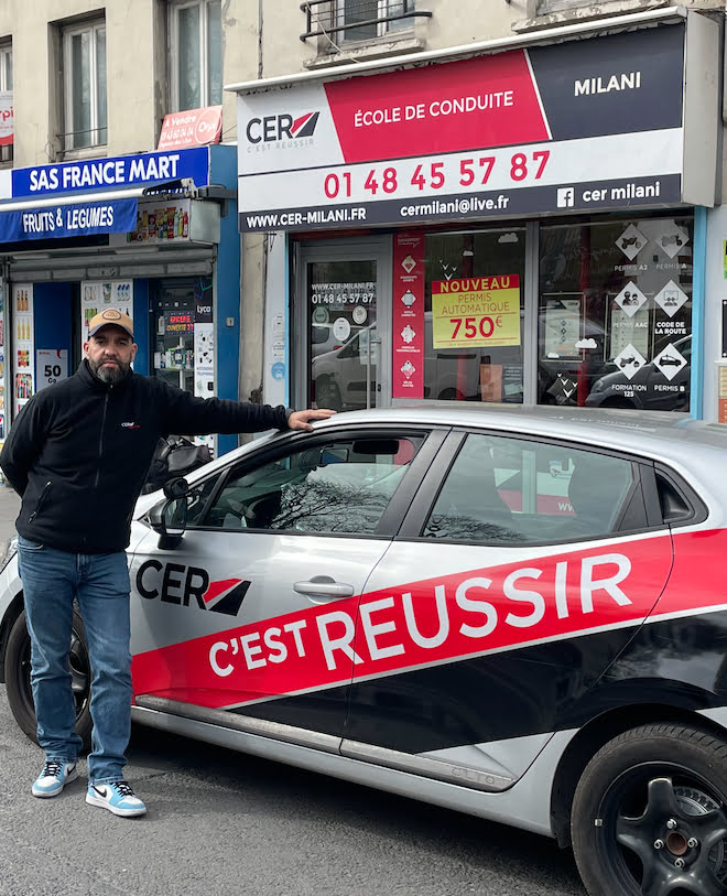 L’Auto-école CER Milani en Seine-Saint-Denis sert aussi de taxi (93)
